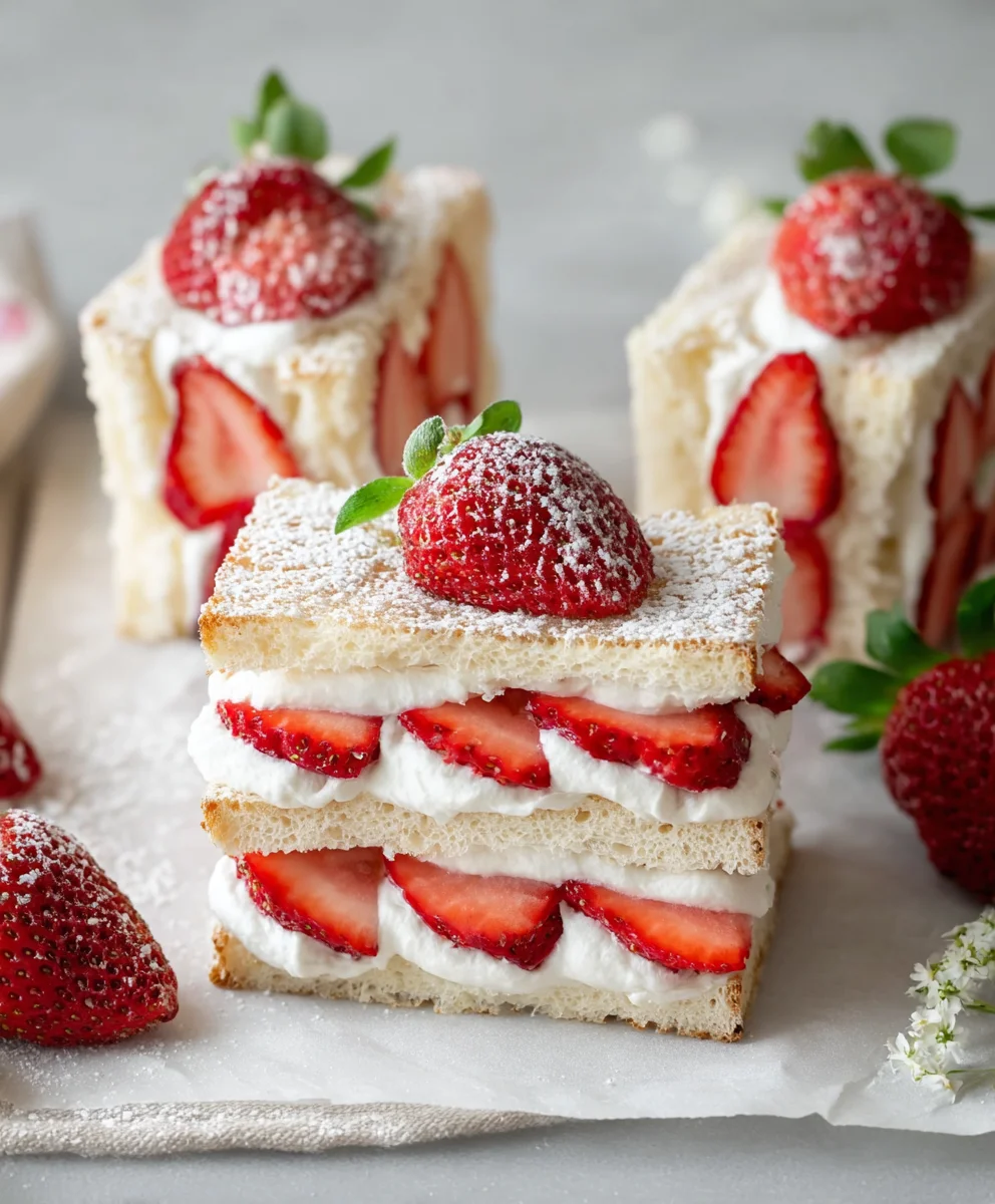 Strawberry Cream Sandwiches- Easy Dessert Recipe