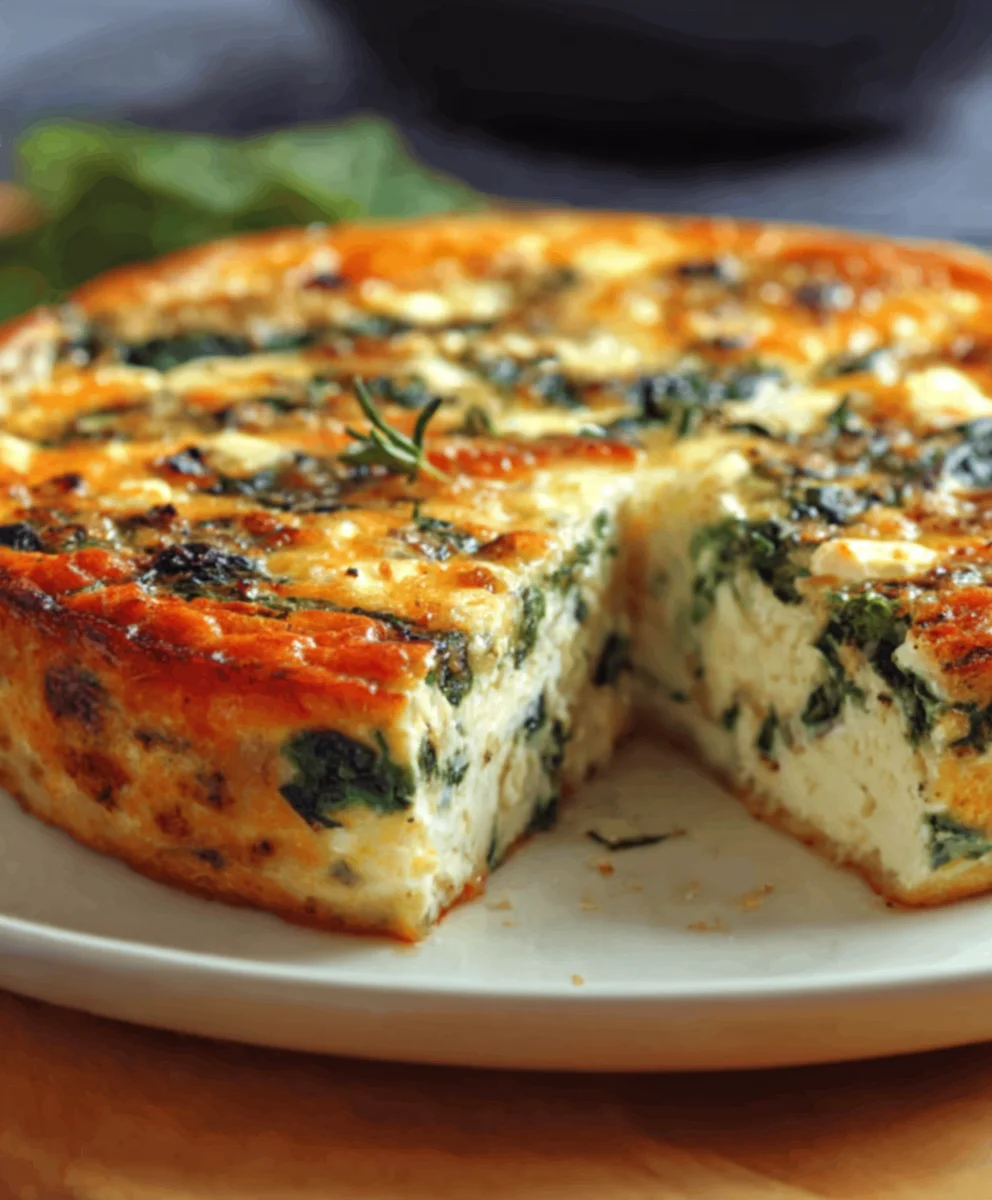 Spinach Cottage Cheese Crustless Quiche - Healthy & Easy