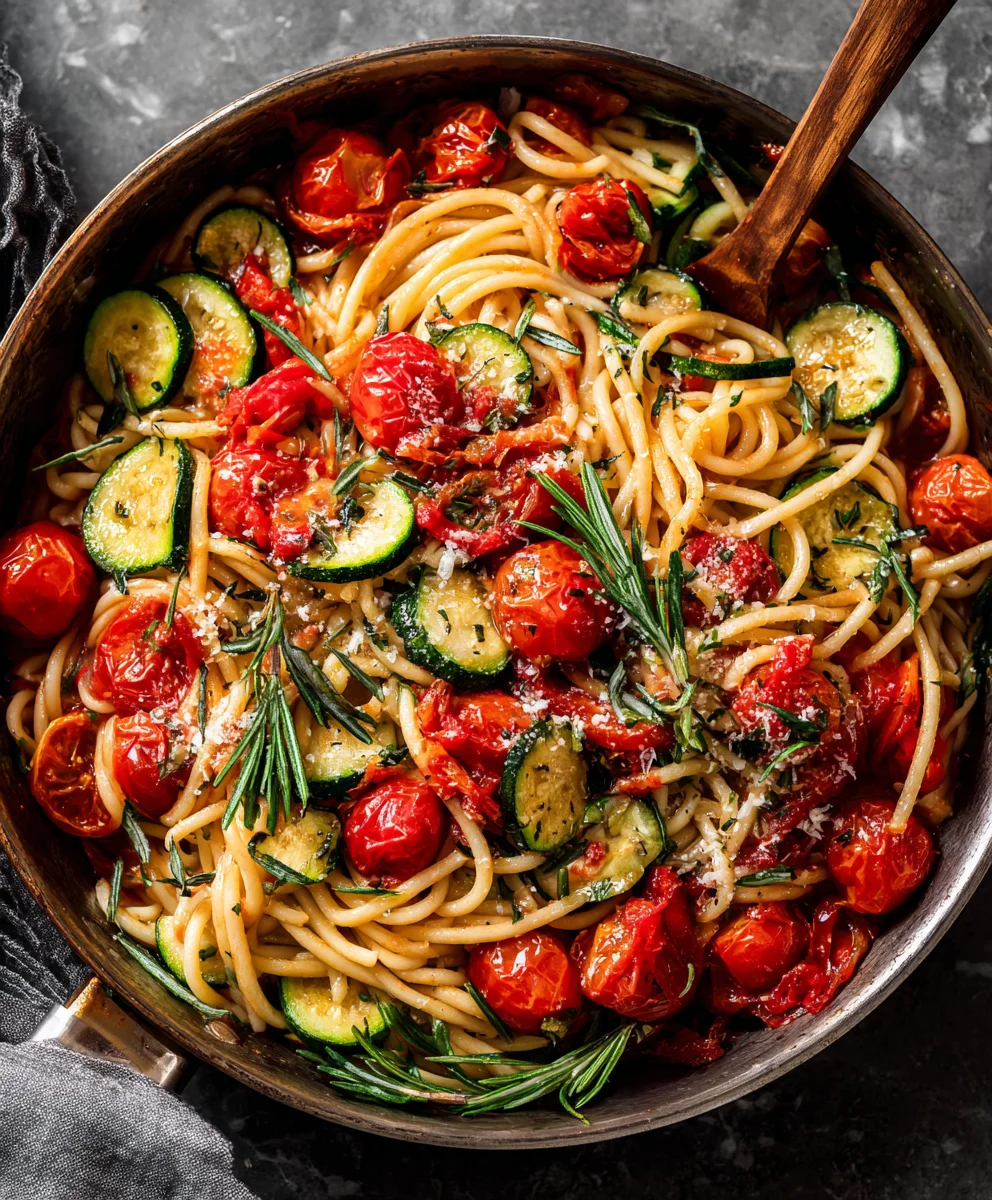 Healthy Tomato Zucchini Pasta Recipe- Easy & Delicious