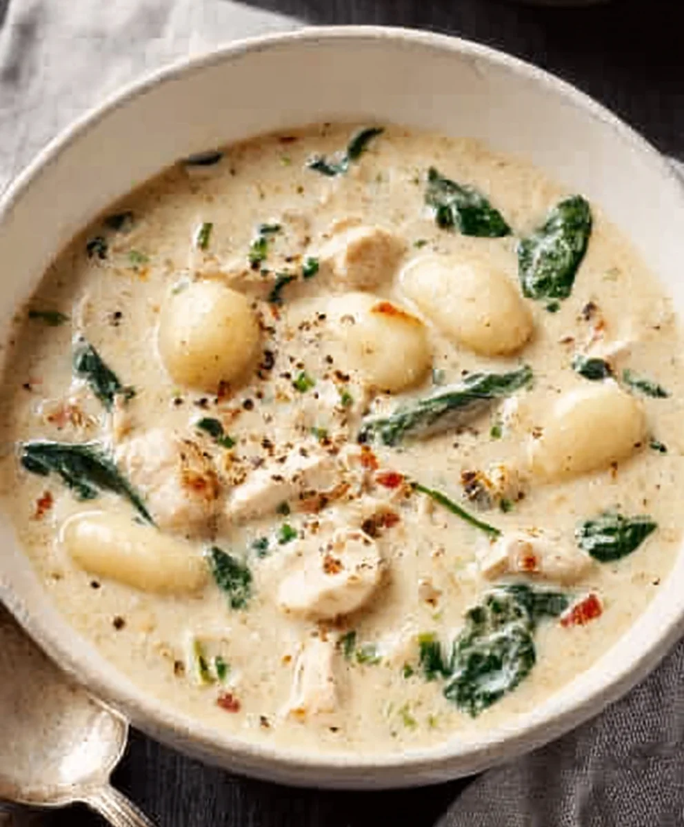 Olive Garden Chicken Gnocchi Soup-Copycat Recipe