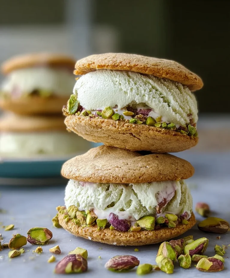 Pistachio Cookie Ice Cream Sandwiches – Delicious Dessert