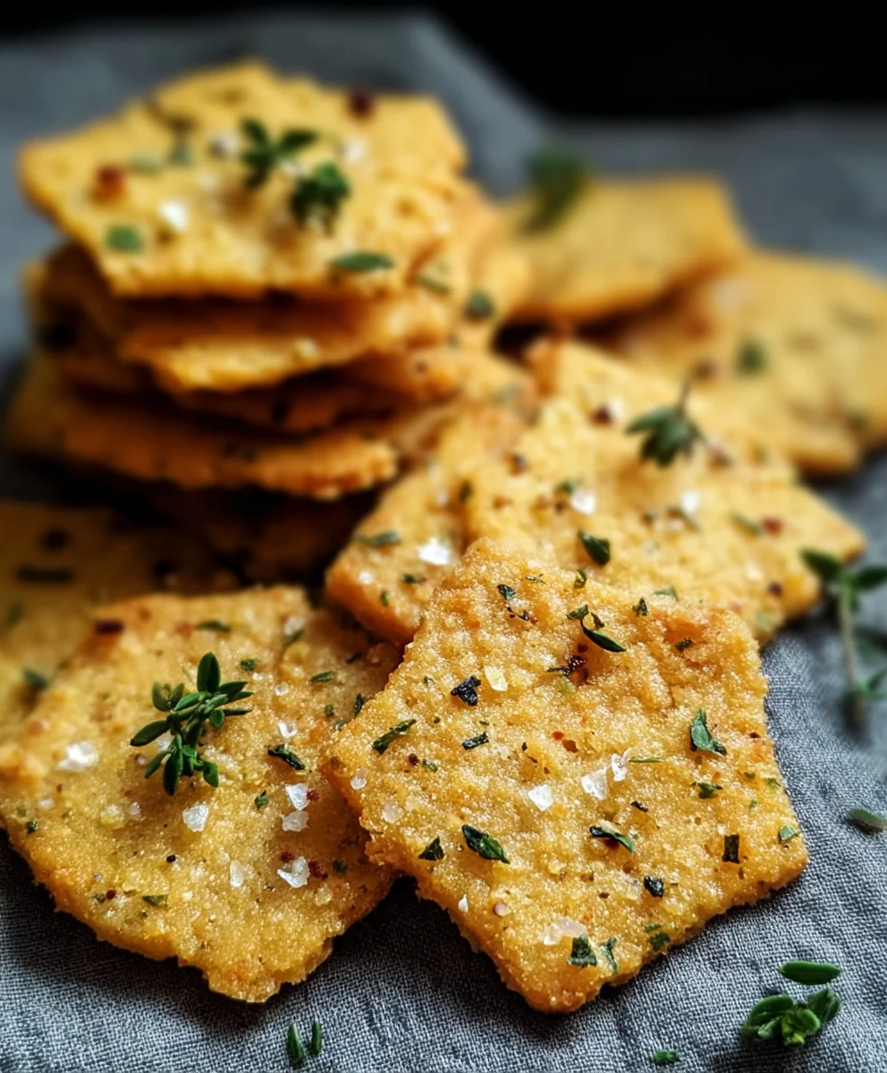 Garlic Herb Chickpea Flour Crackers - Easy Snack