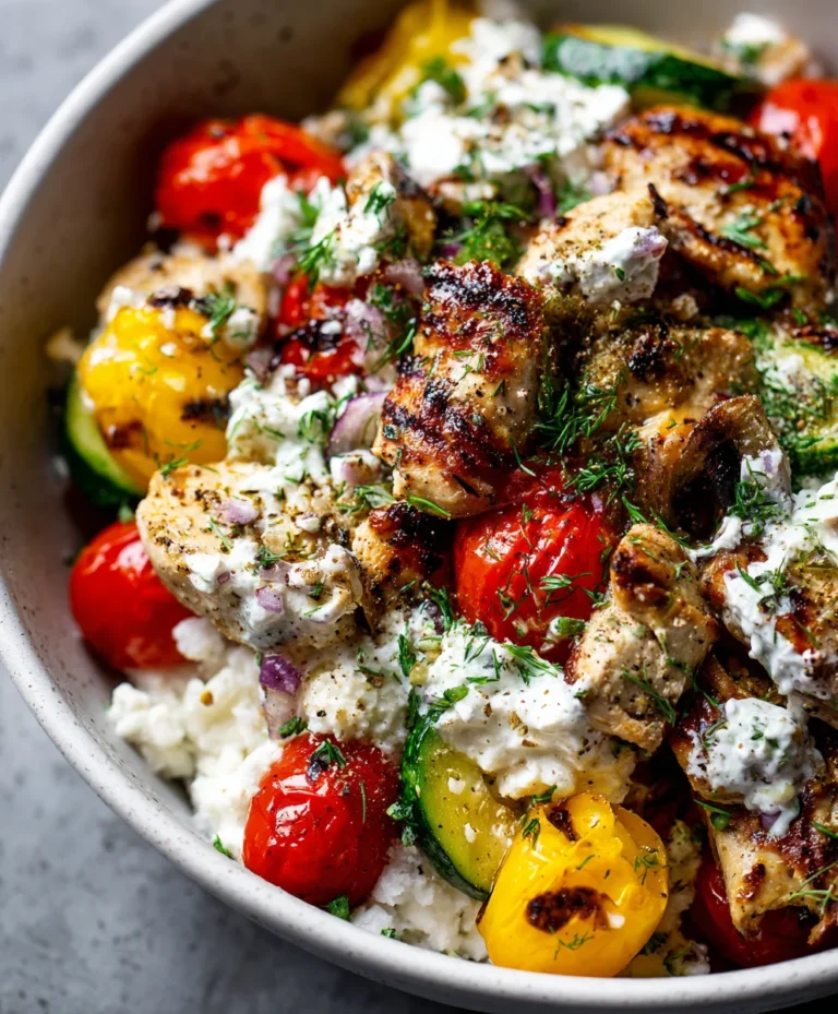 Greek Chicken Cottage Cheese Bowl – Easy & Healthy