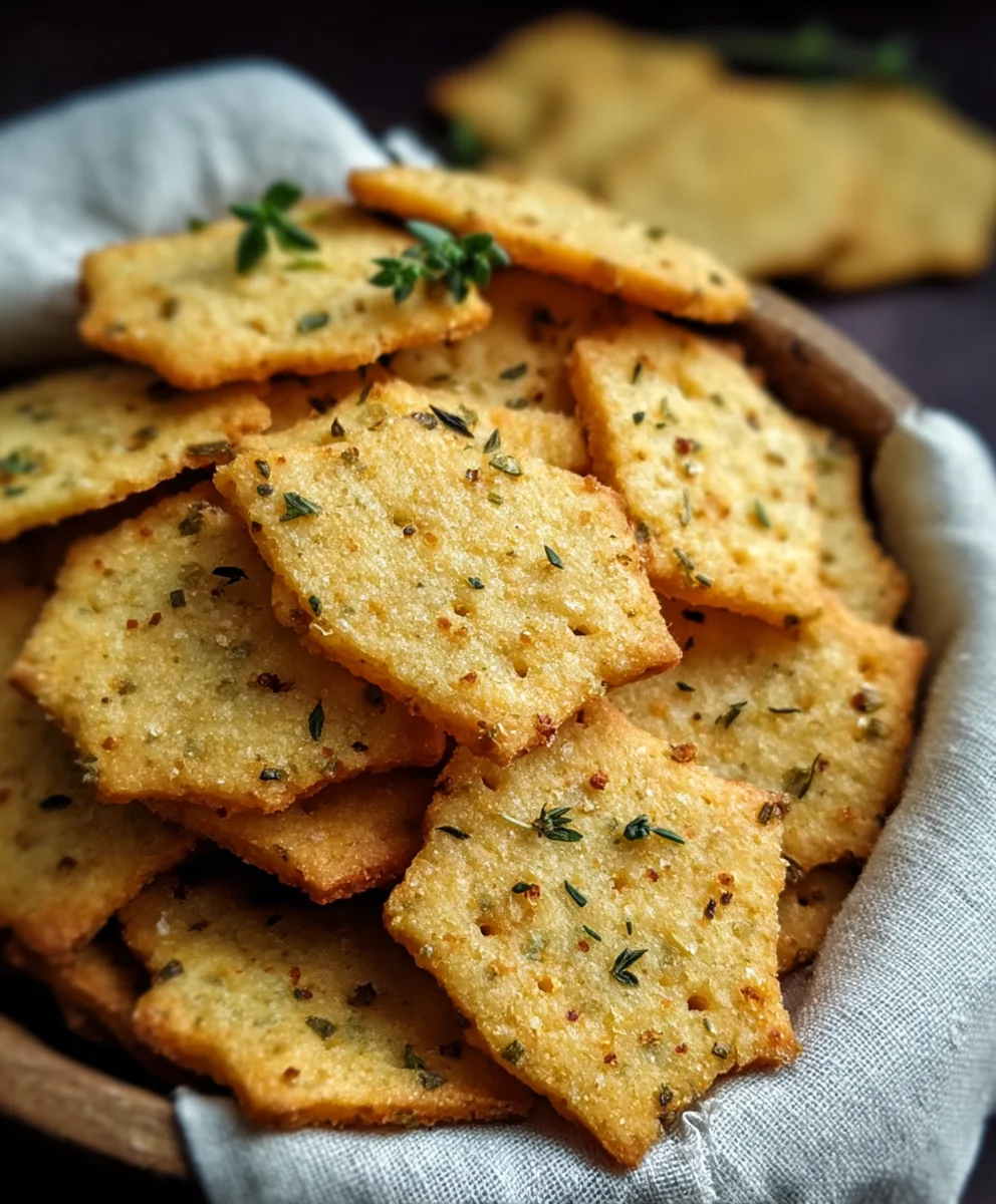 Garlic Herb Chickpea Flour Crackers - Easy Snack