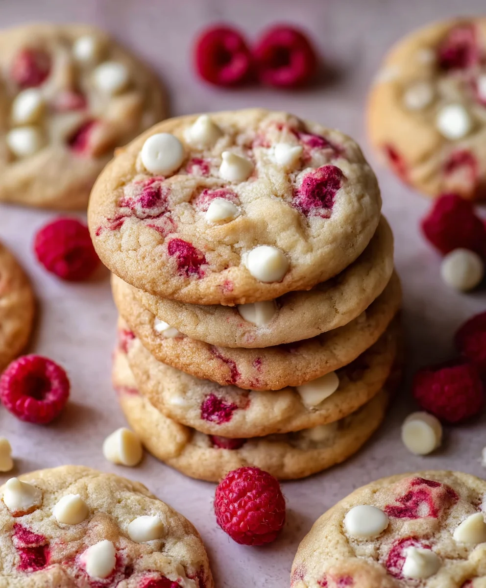 Raspberry White Chocolate Cookies-Deliciously Easy Recipe