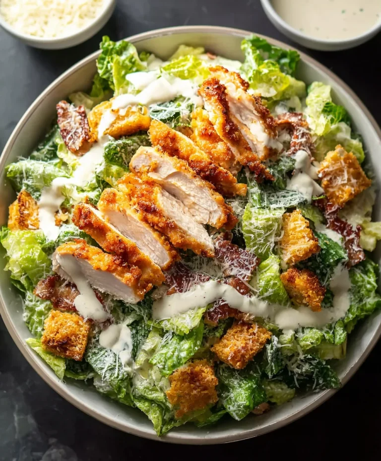 Crispy Chicken Caesar Salad Recipe- Easy & Delicious