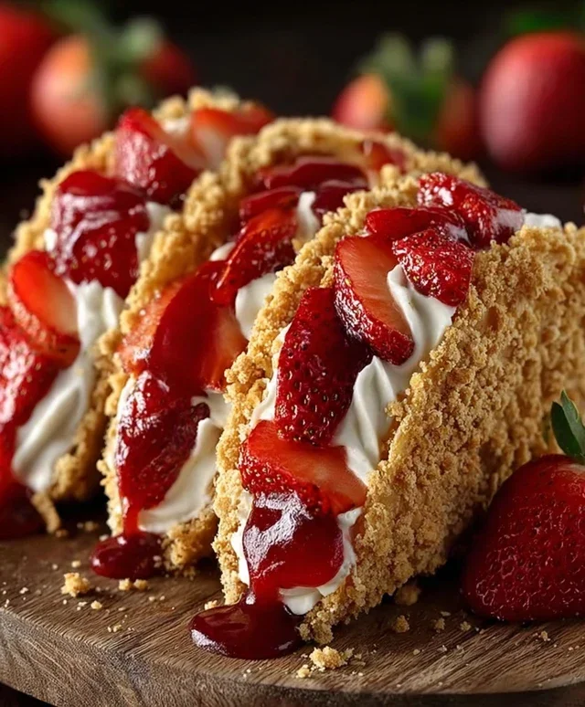 Strawberry Crunch Cheesecake Tacos