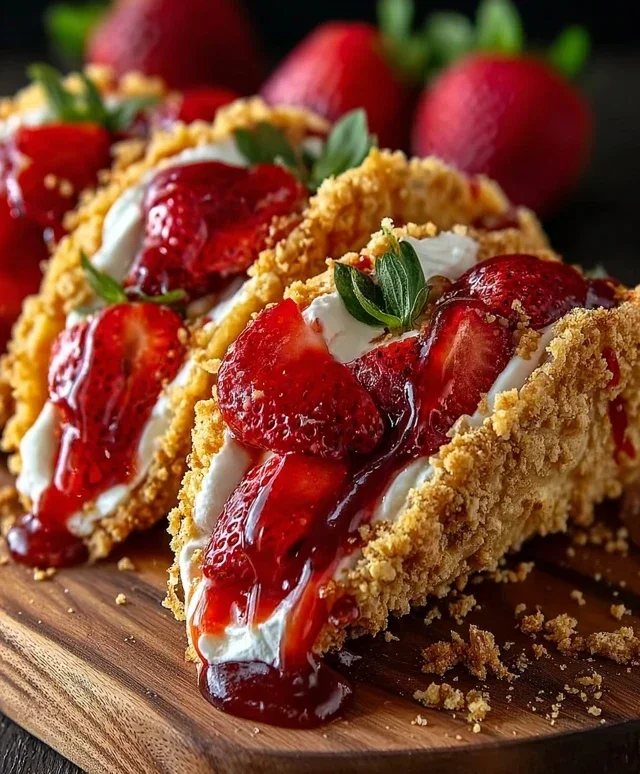 Strawberry Crunch Cheesecake Tacos