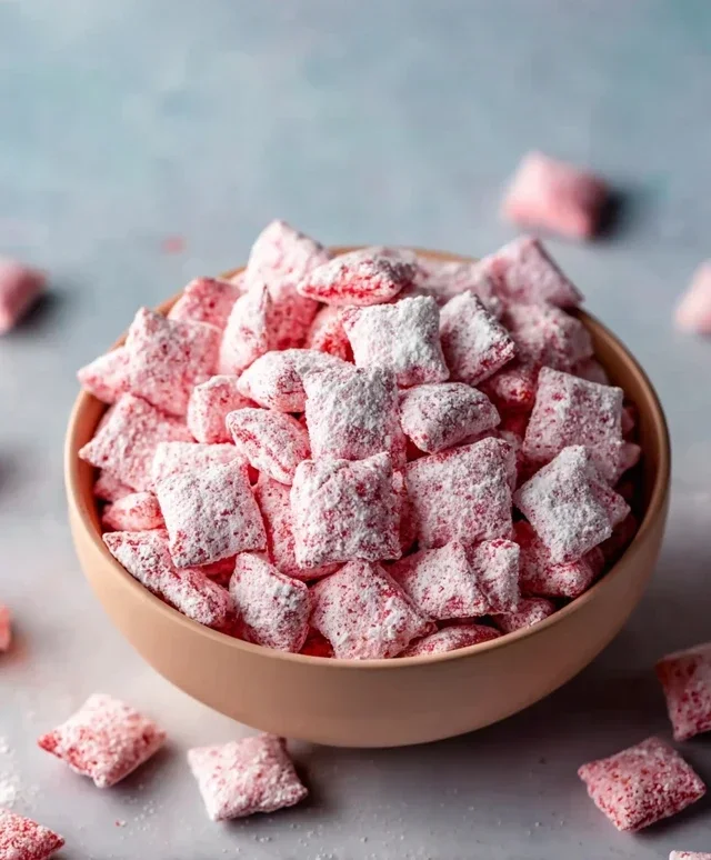 Easy Strawberry Shortcake Puppy Chow