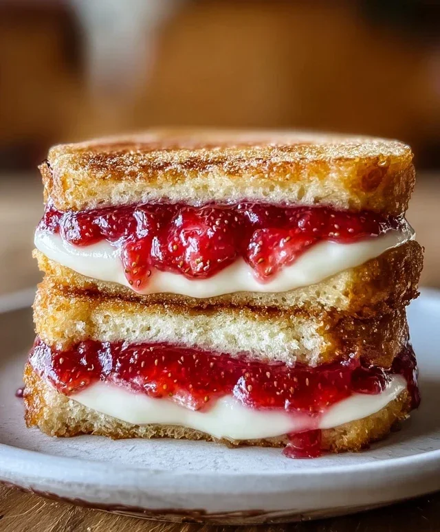 Fried Strawberry Cheesecake Sandwiches