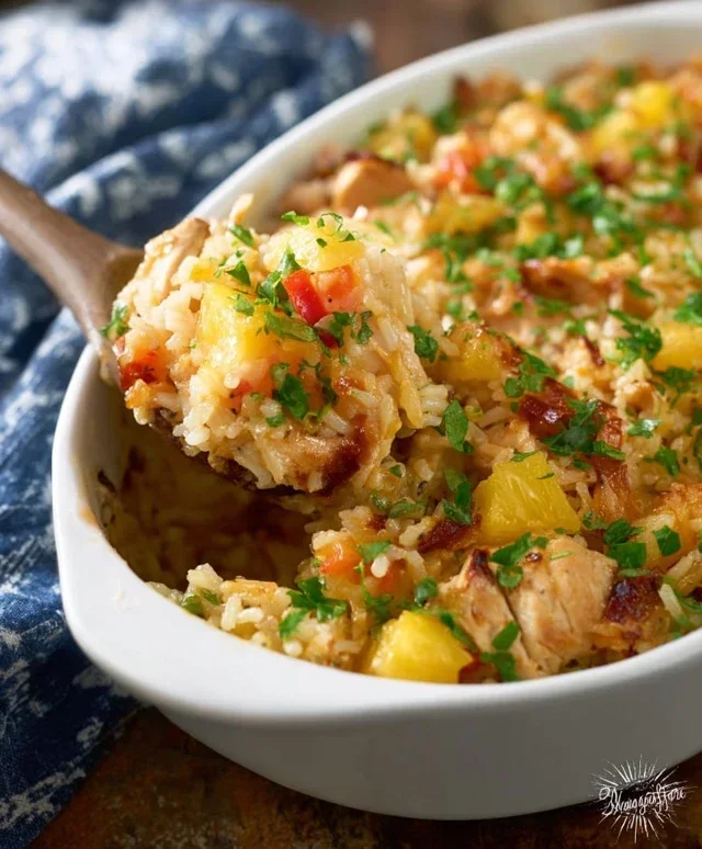 Aloha Pineapple Chicken Rice Casserole