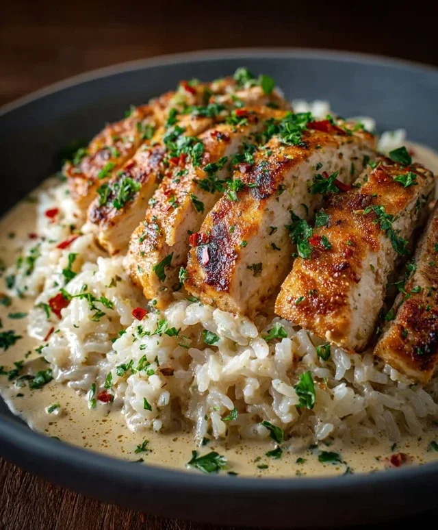 High Protein Creamy Cajun Chicken Rice