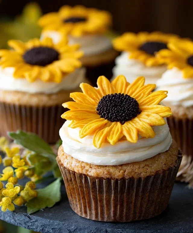 Sunflower cupcakes