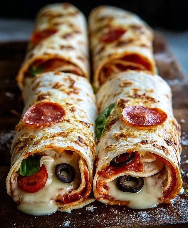 Easy Baked pizza Wraps