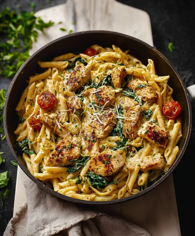 Healthy Garlic Parmesan Chicken Pasta