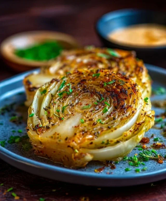 Oven Roasted Garlic Cabbage Steaks