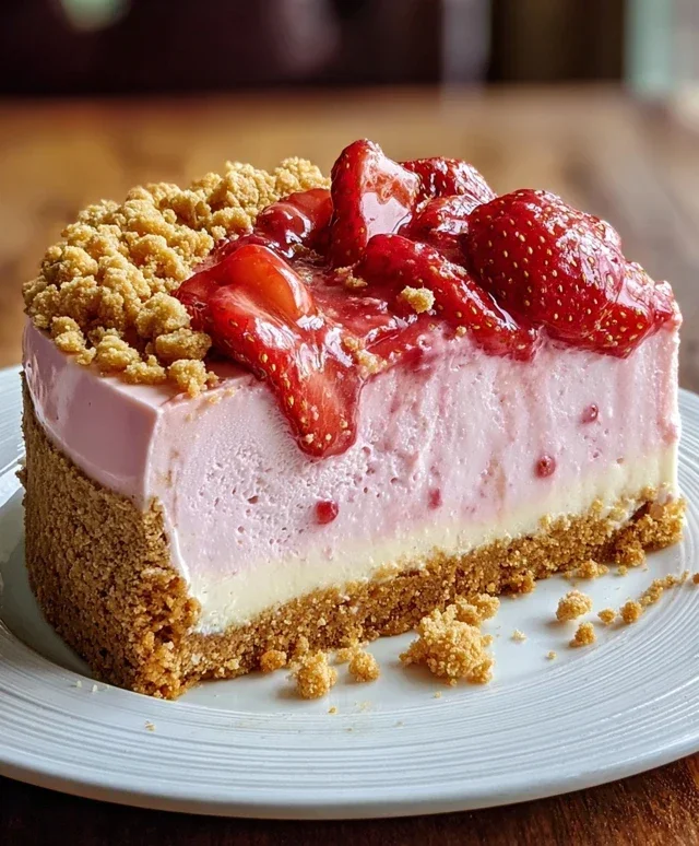 Strawberry Crunch Pink Cheesecake