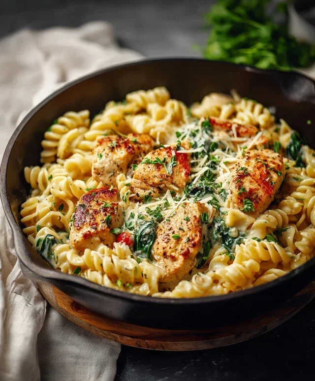 Healthy Garlic Parmesan Chicken Pasta
