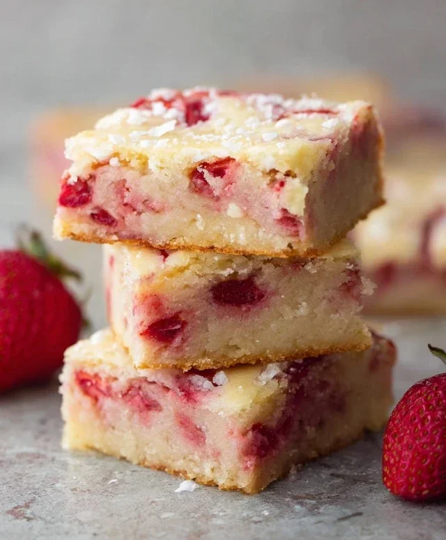 Strawberry Lemon Blondies