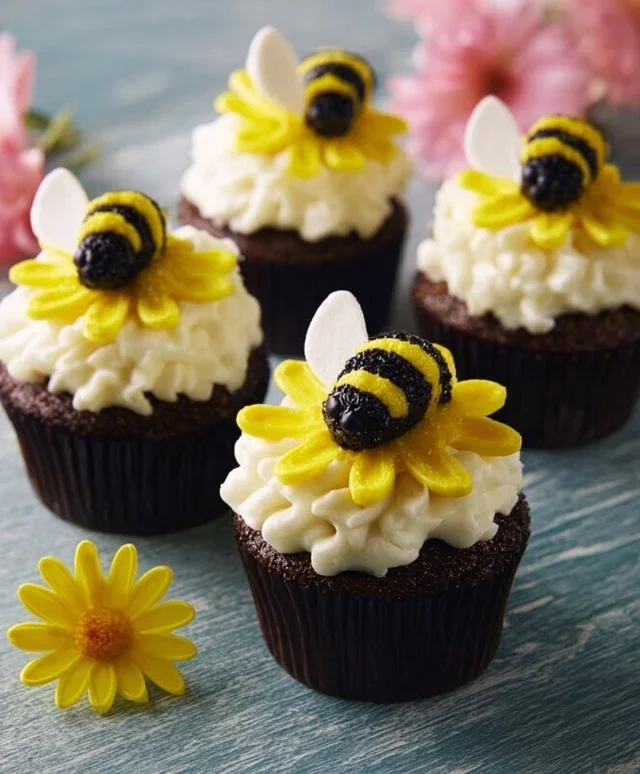 DIY Bumblebee & Flower Cupcakes