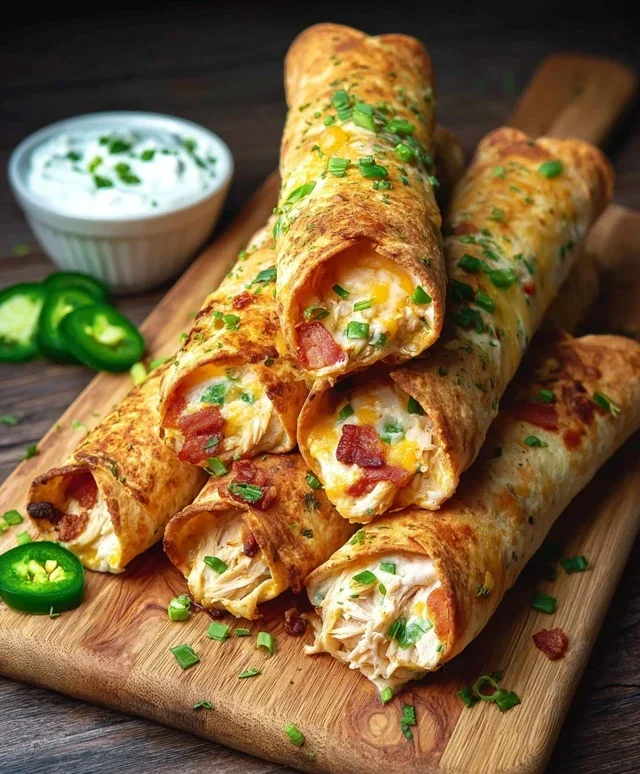 Jalapeno Popper Chicken Taquitos
