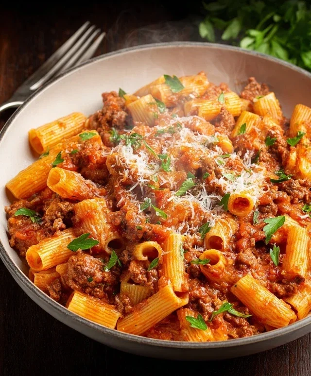 Beef Pasta in Tomato Sauce {Beef Ragu Pasta}