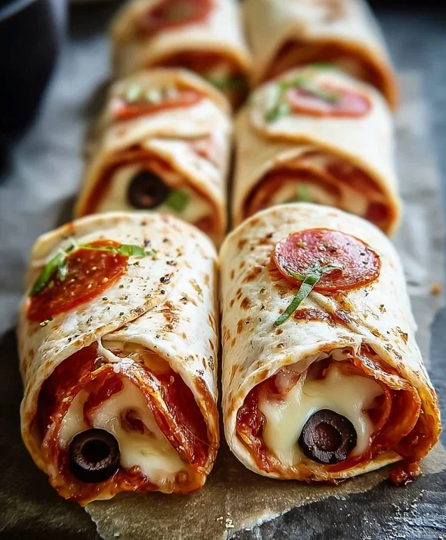 Easy Baked pizza Wraps
