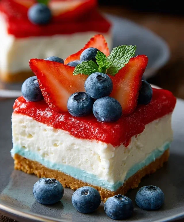 No Bake Patriotic Cheesecake