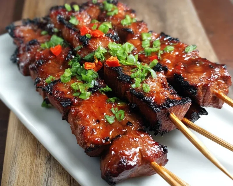 BBQ Beef Skewers with Filipino BBQ Marinade