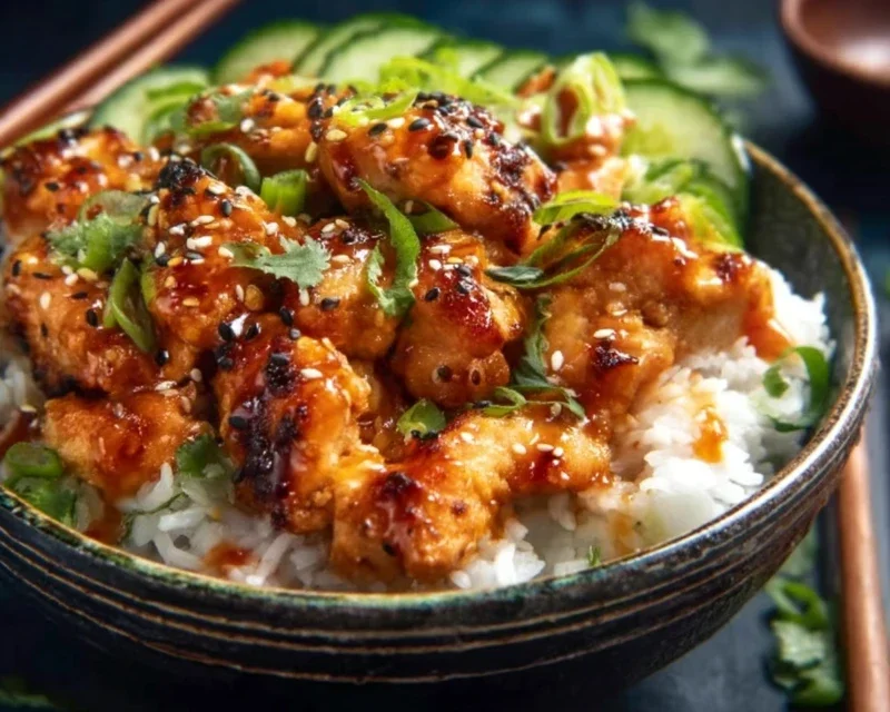 Spicy Honey Gin Extract Extractger Chicken Bowls With Yum Yum Sauce