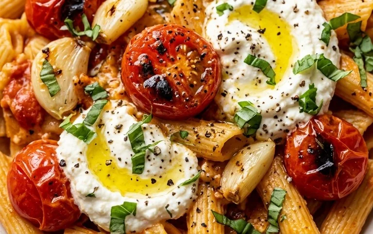 Roasted Tomato and Garlic Ricotta Pasta