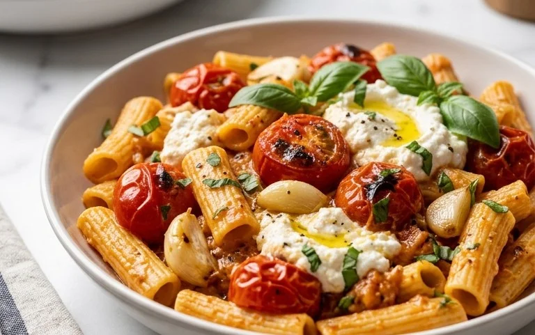 Roasted Tomato and Garlic Ricotta Pasta