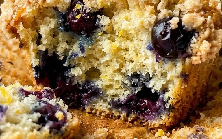 Lemon Blueberry Streusel Muffins