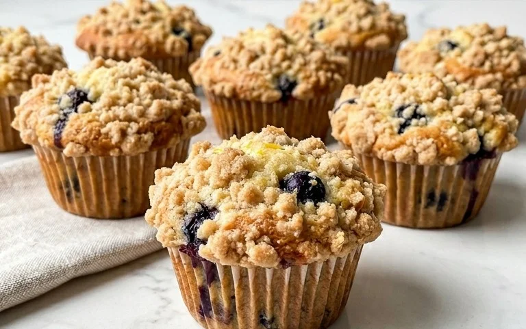 Lemon Blueberry Streusel Muffins