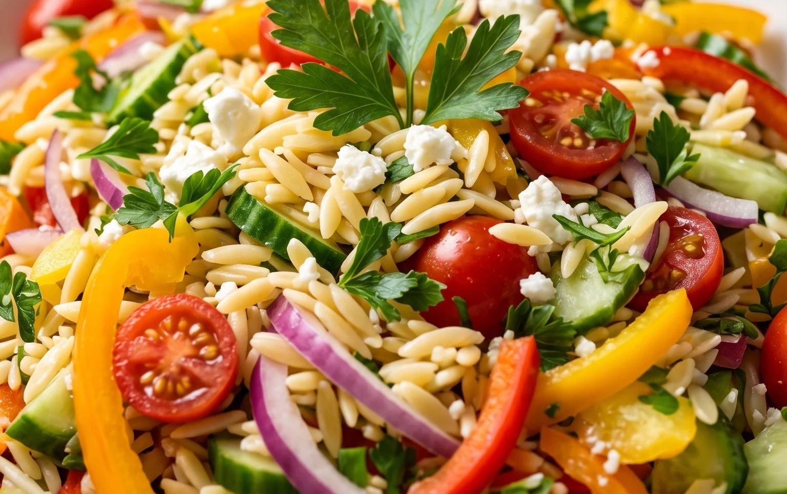 Rainbow Orzo Salad