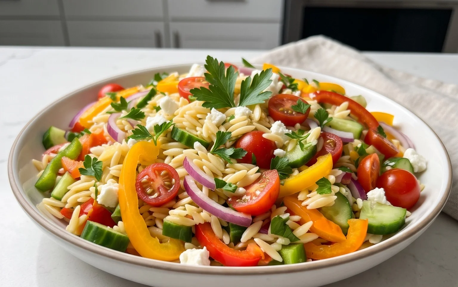 Rainbow Orzo Salad
