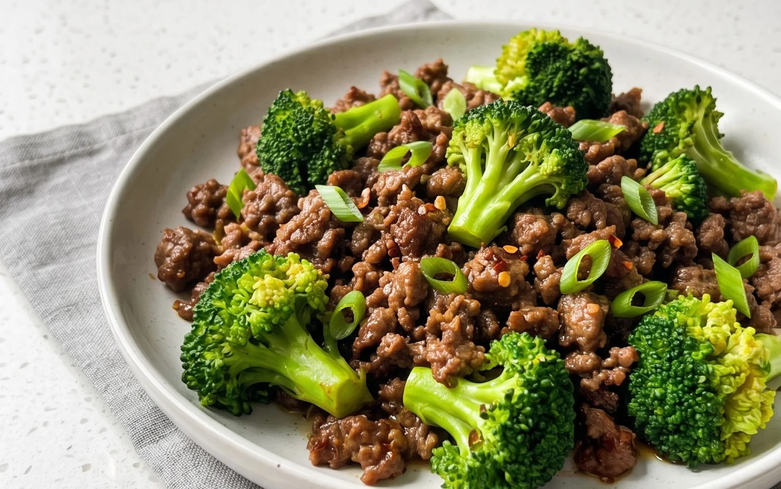 Ground Beef and Broccoli