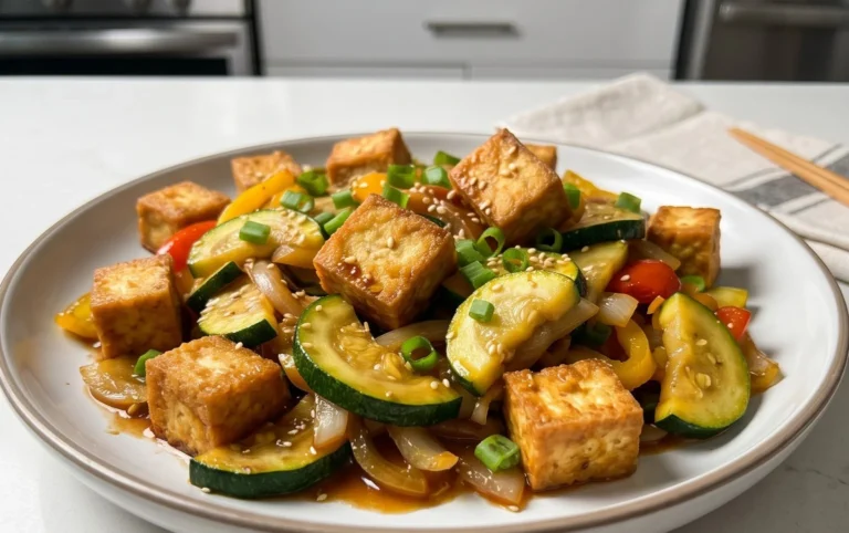 Zucchini Stir Fry With Tofu (Vegan)