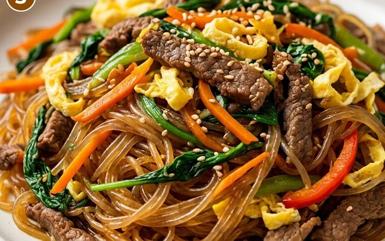 Japchae (Korean Glass Noodle Stir Fry)