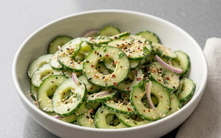 Creamy Asian Cucumber Salad Bowl