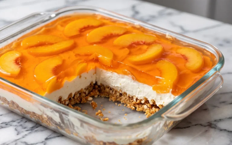 Peach Pretzel Salad Dessert