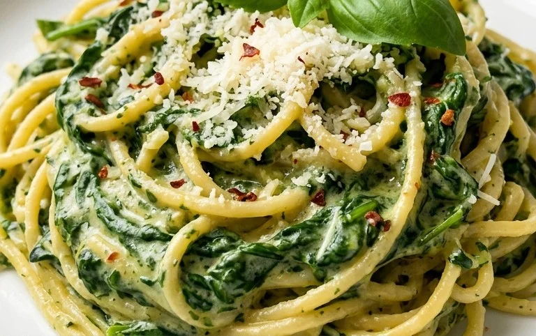Pasta with Spinach Sauce