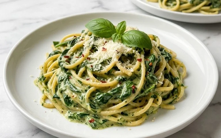 Pasta with Spinach Sauce
