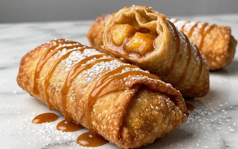 Peach Cobbler Egg Rolls