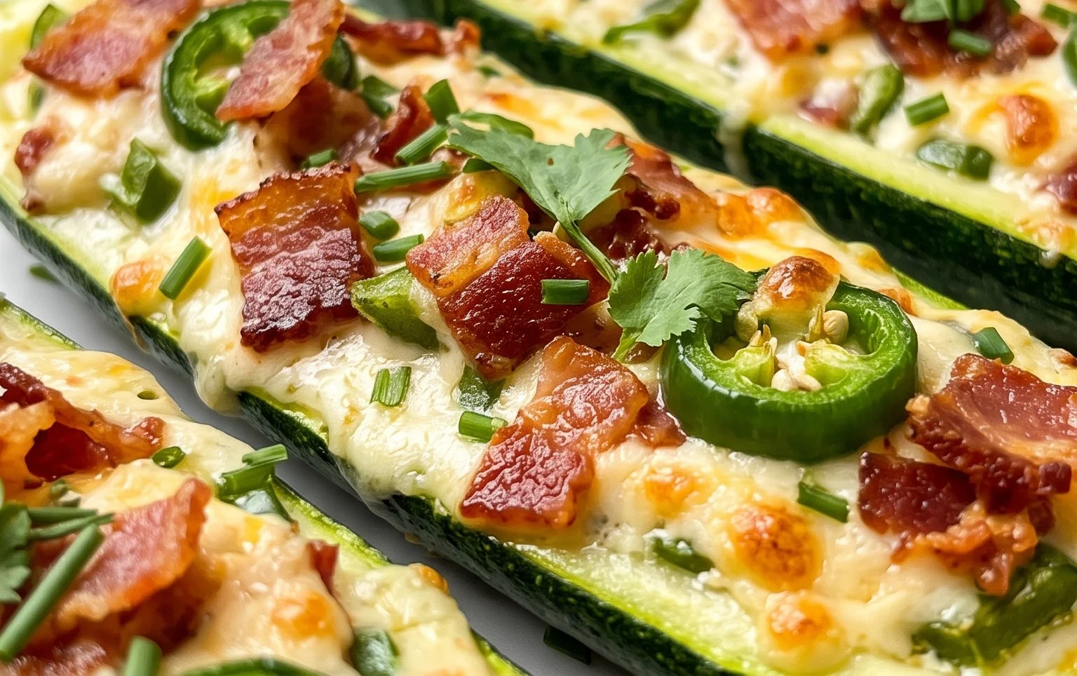 Jalapeno Popper Zucchini Boats
