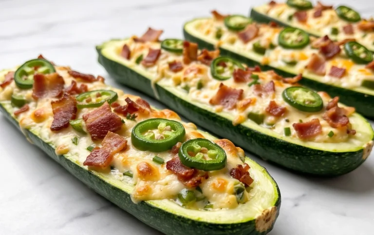 Jalapeno Popper Zucchini Boats