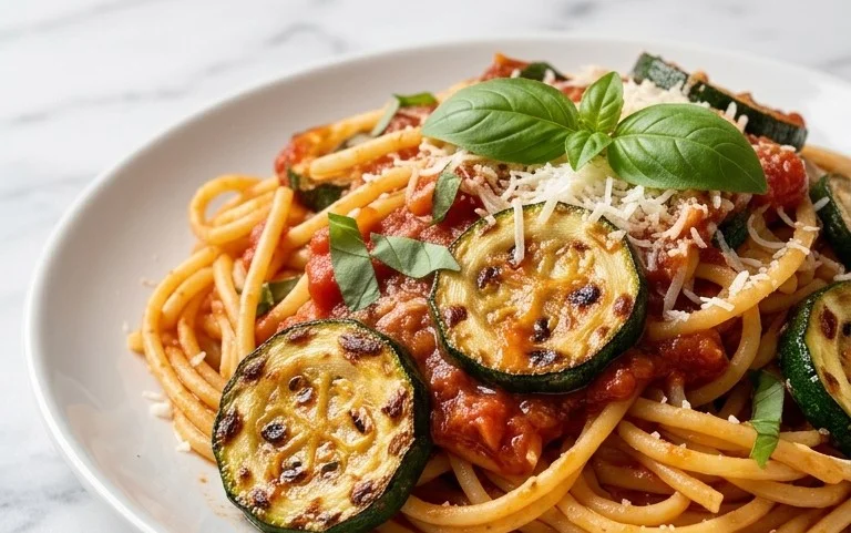 Healthy Tomato Zucchini Pasta
