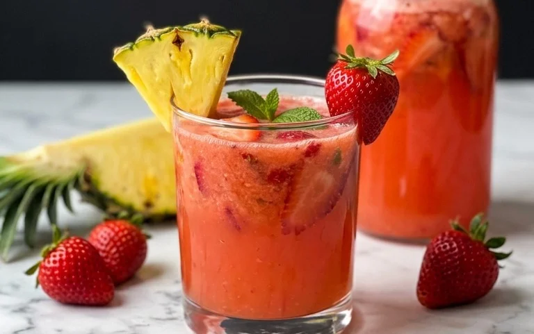 Pineapple Strawberry Agua Fresca