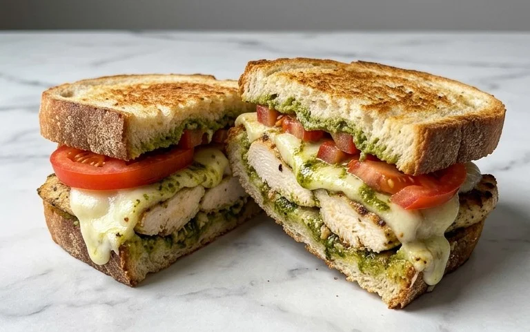 Chicken Pesto Caprese Sandwich