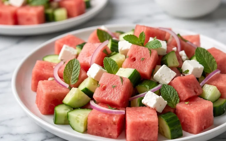 Watermelon Salad with Cucumber and Feta
